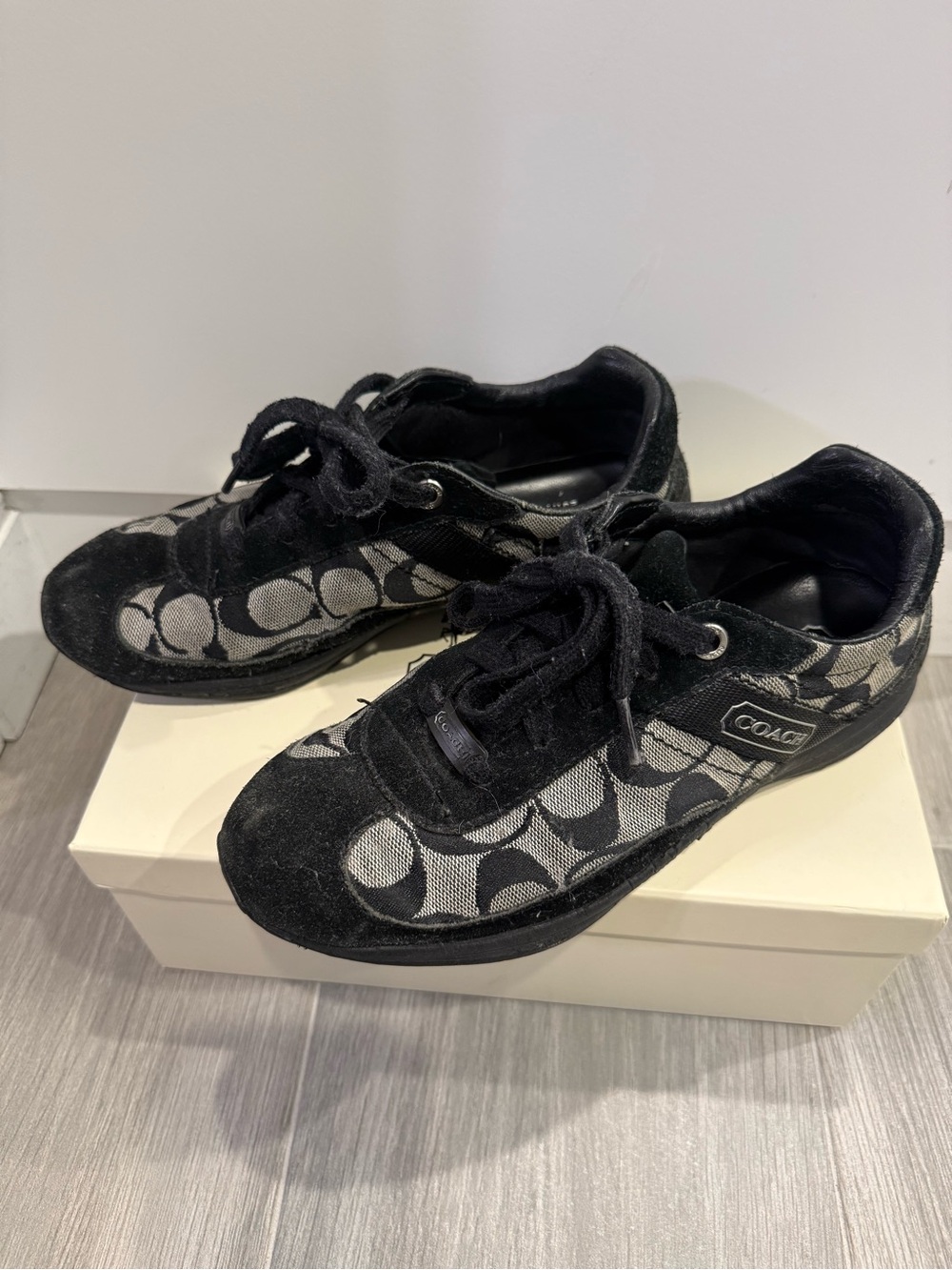 Coach Women’s Black Signature Logo Sneakers